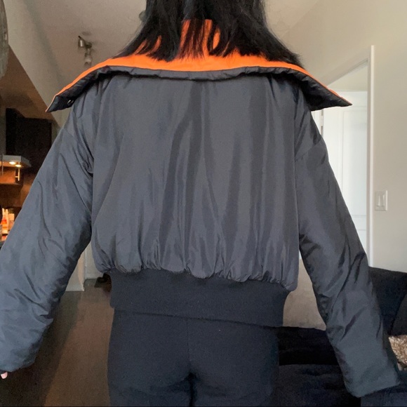 Bomber jacket with big orange collar detail - Picture 10 of 11